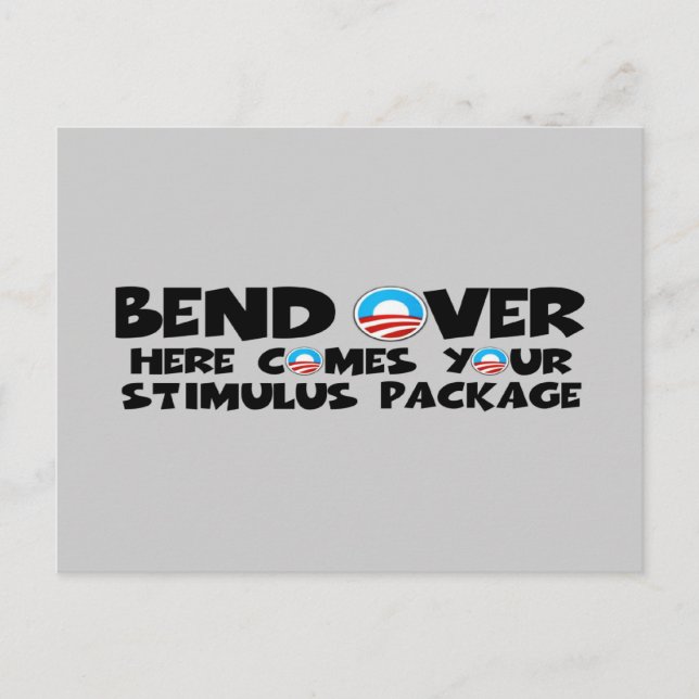 Anti Obama stimulus package Postcard (Front)