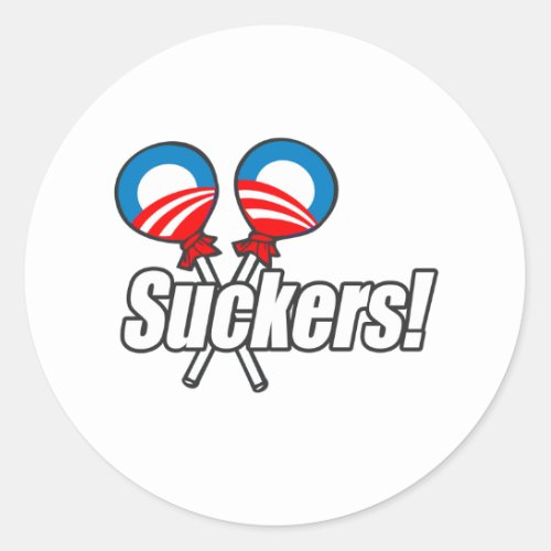 Anti_Obama Suckers Classic Round Sticker