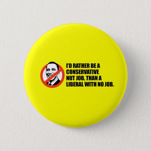 Anti_Obama T_shirt _ Nut job or No job Button