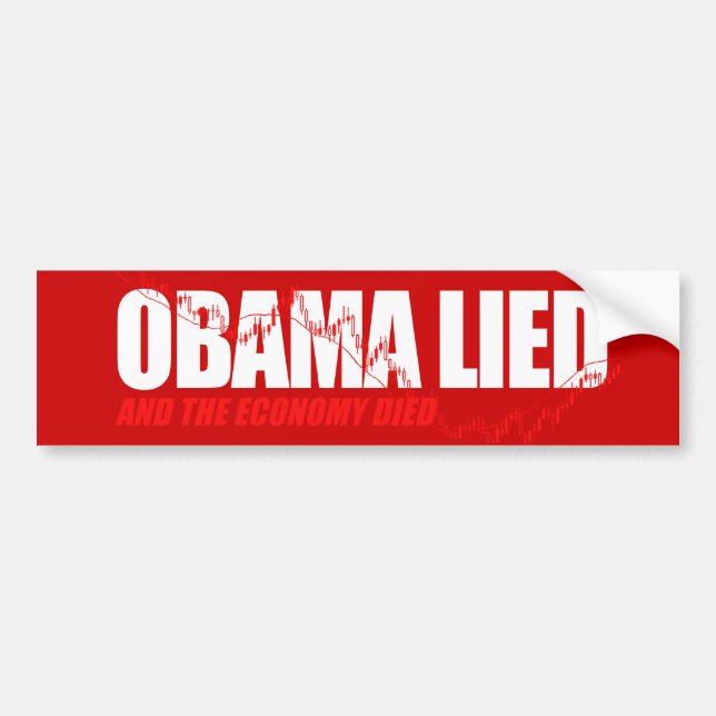 Anti-Obama T-shirt - Obama lied and the economy di Bumper Sticker (Front)