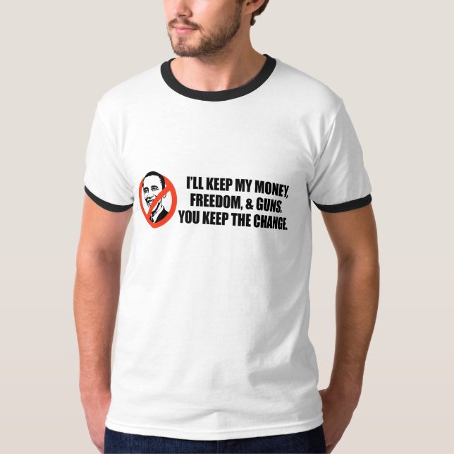 Anti-Obama T-shirt - You keep the change (Front)