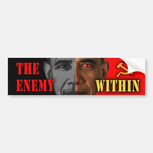 Anti Obama The Enemy Within bumper sticker