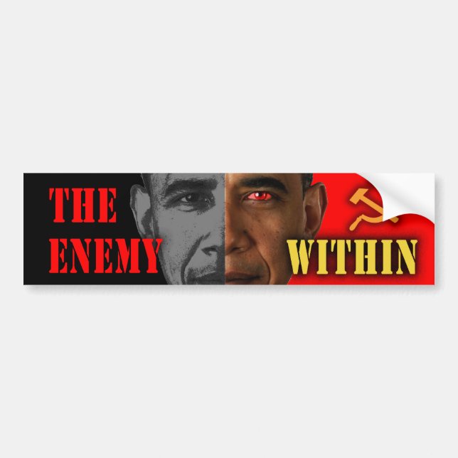Anti Obama “The Enemy Within” bumper sticker (Front)