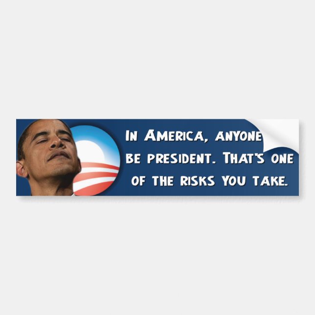 Anti Obama - The Risks You Take Bumper Sticker (Front)