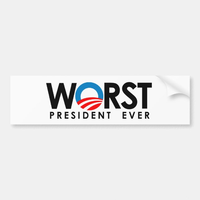 Anti-Obama - Worst President Ever black Bumper Sticker (Front)