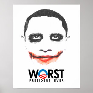 Anti-Obama - Worst President Ever black Poster