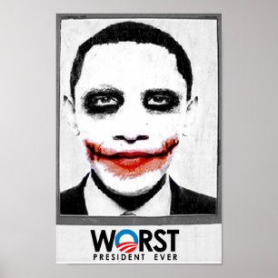 Anti-Obama - Worst President Ever black Poster