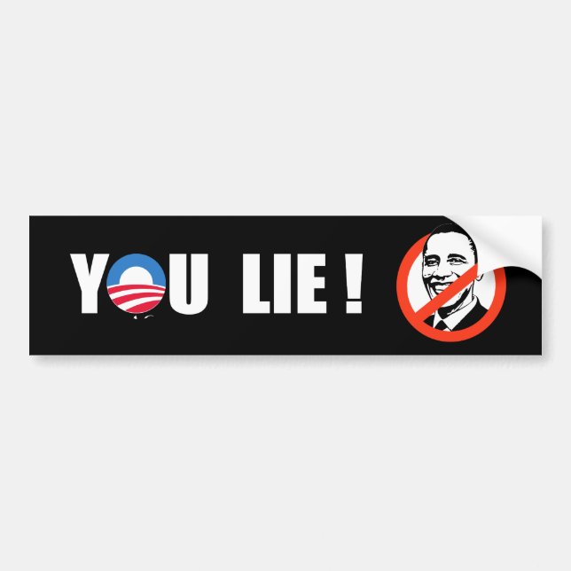 Anti-Obama - You Lie Bumper Sticker white (Front)