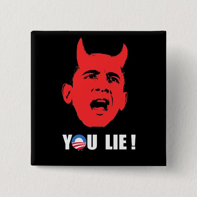 Anti-Obama - You Lie Bumper Sticker white Button (Front)