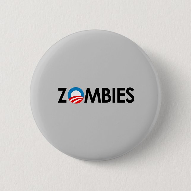 Anti-Obama - Zombies black Button (Front)