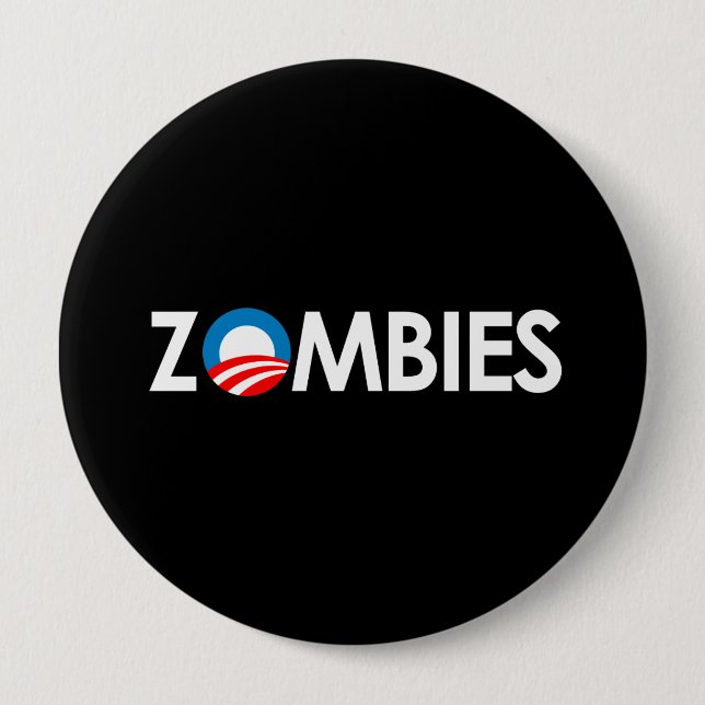 Anti-Obama - Zombies white Button (Front)