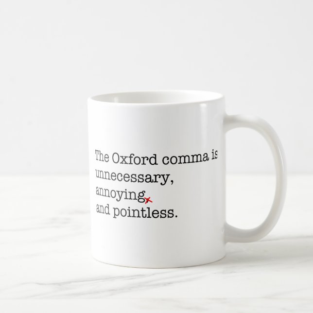 Anti-Oxford Comma Coffee Mug (Right)