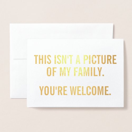 Anti Photo Funny Holiday Non Photo Christmas Real Foil Card