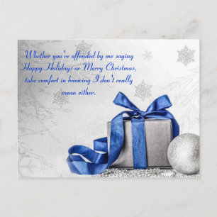 Anti Politically Correct Christmas Snowflake Holiday Postcard