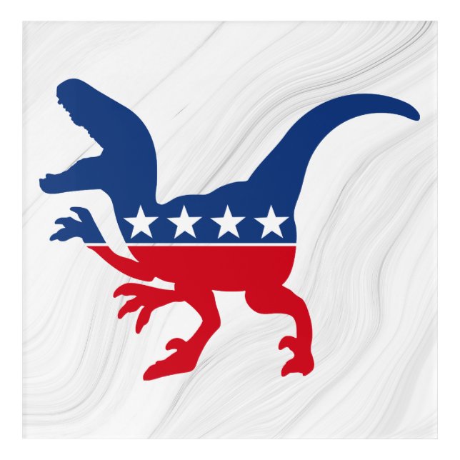 Anti-Politics Patriotic T-Rex Acrylic Print (Front)