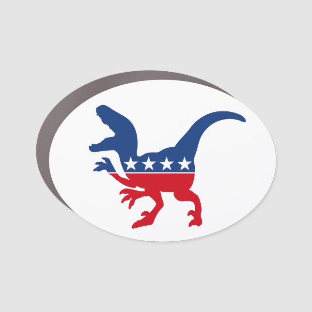 Anti-Politics Patriotic T-Rex Car Magnet (Front)