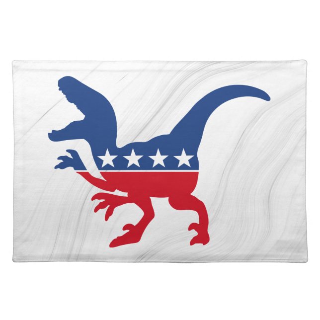 Anti-Politics Patriotic T-Rex Cloth Placemat (Front)