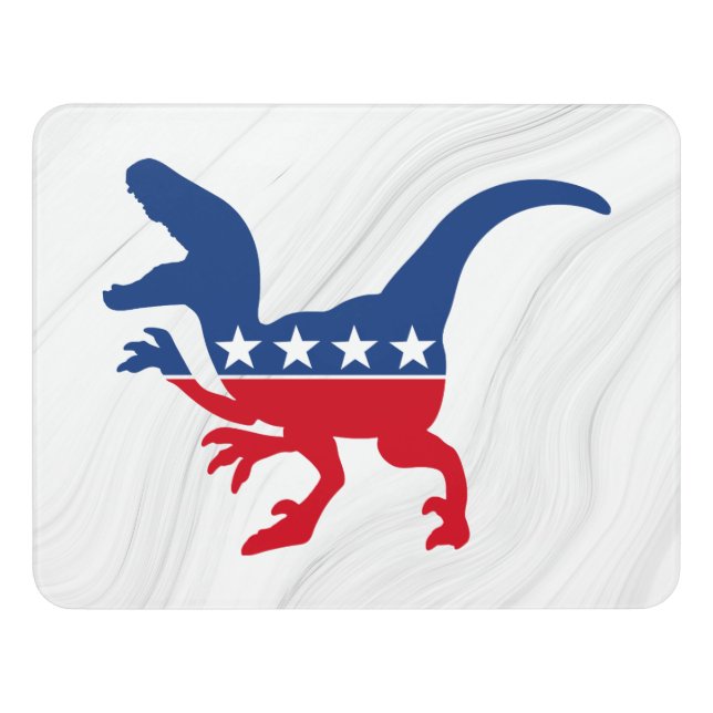 Anti-Politics Patriotic T-Rex Door Sign (Contemporary Front)