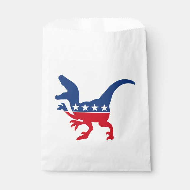 Anti-Politics Patriotic T-Rex Favor Bag (Front)
