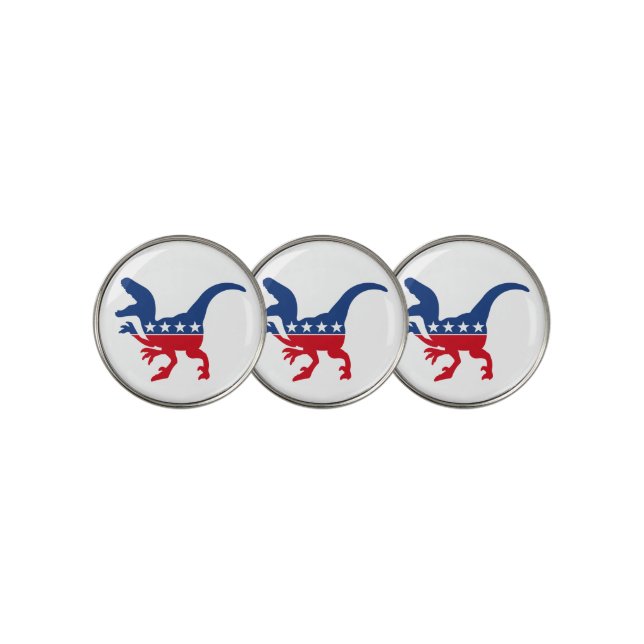 Anti-Politics Patriotic T-Rex Golf Ball Marker (3 Up)