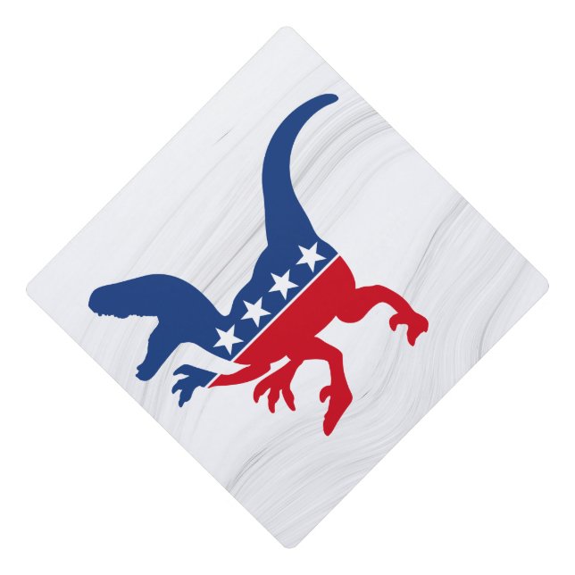 Anti-Politics Patriotic T-Rex Graduation Cap Topper (Front)