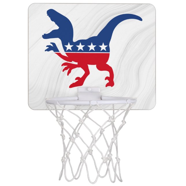 Anti-Politics Patriotic T-Rex Mini Basketball Hoop (Front)