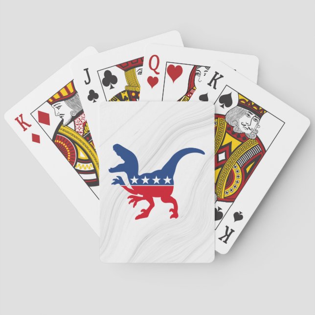 Anti-Politics Patriotic T-Rex Poker Cards (Back)