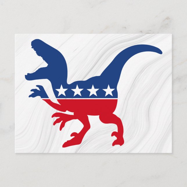 Anti-Politics Patriotic T-Rex Postcard (Front)