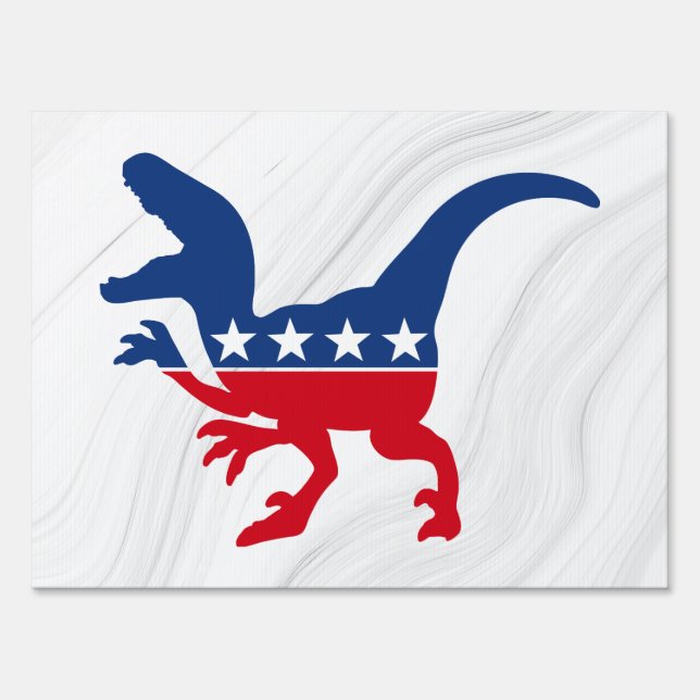 Anti-Politics Patriotic T-Rex Sign (Front)