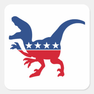 Anti-Politics Patriotic T-Rex Square Sticker