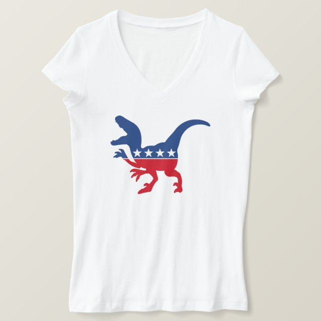 Anti-Politics Patriotic T-Rex T-Shirt (Design Front)