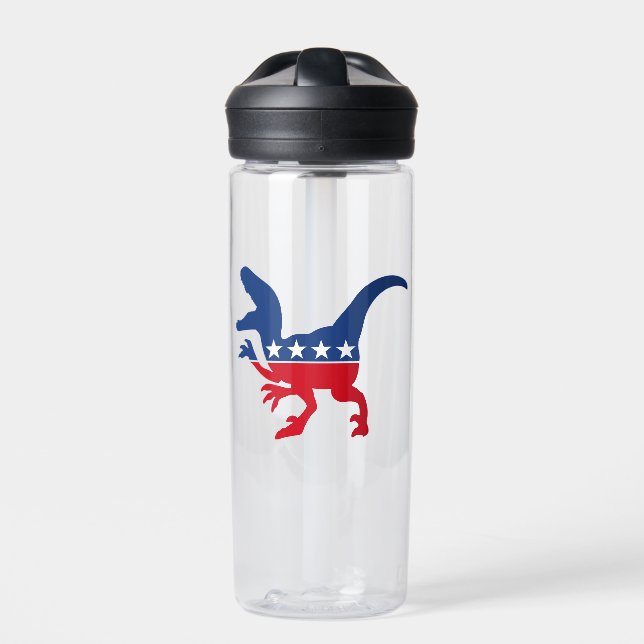 Anti-Politics Patriotic T-Rex Water Bottle (Front)