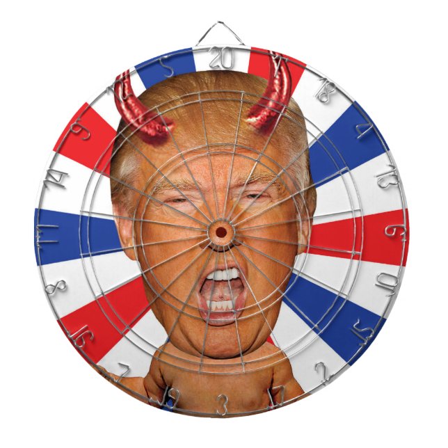 Anti President Donald Trump Devil Man Baby Dart Board (Front)