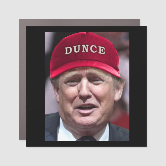 Anti President Donald Trump Dunce Hat Car Magnet (Front)