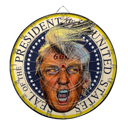 Anti President Trump Big Mouth Devil Dart Board
