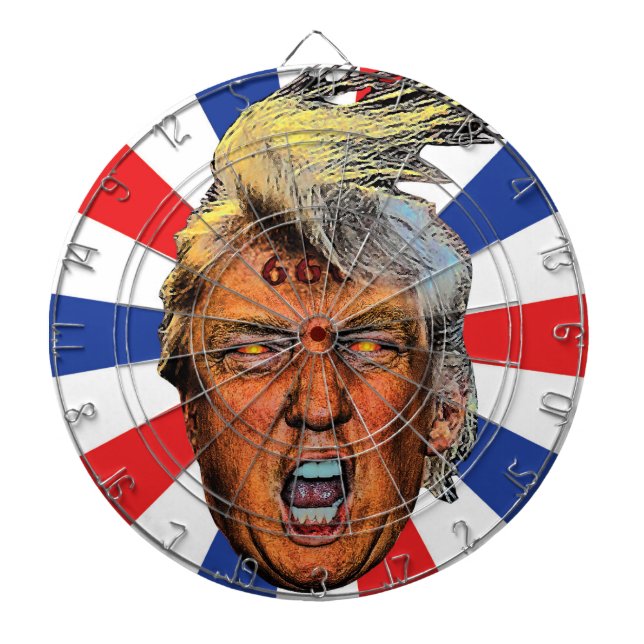 Anti President Trump Big Mouth Devil Dart Board (Front)