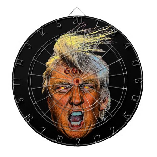 Anti President Trump Big Mouth Devil Dartboard With Darts