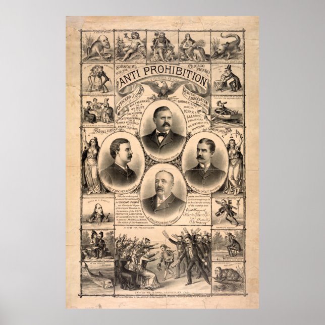 Anti-Prohibition by Kurz & Allison (1888) Poster (Front)