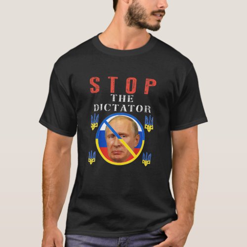 Anti Putin Stop Putin Ukraine Pride Flag Free T_Shirt