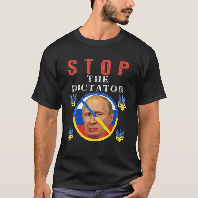 Anti Putin, Stop Putin, Ukraine Pride, Flag, Free T-Shirt (Front)