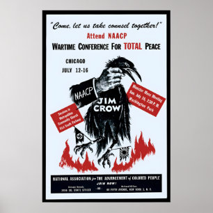 Anti-Racism & Anti Jim Crow Poster NAACP Art Wall
