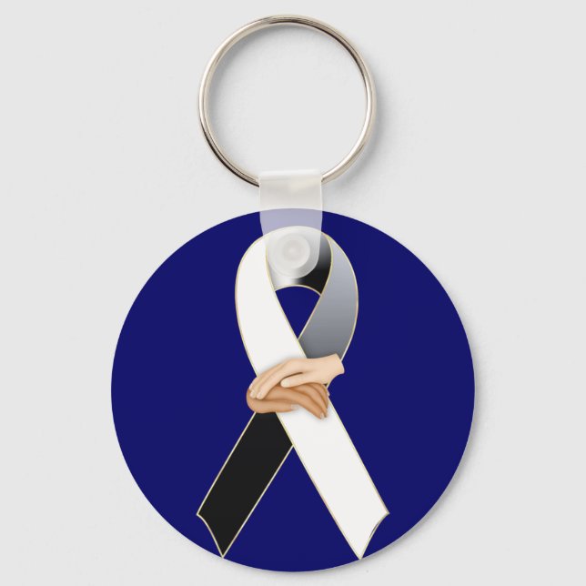 Anti Racism Awareness Ribbon Keychain (Front)