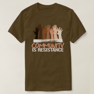 Anti-Racism Community is Resistance Square Sticker T-Shirt