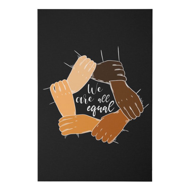 Anti Racism Hands Equality Faux Canvas Print (Front)
