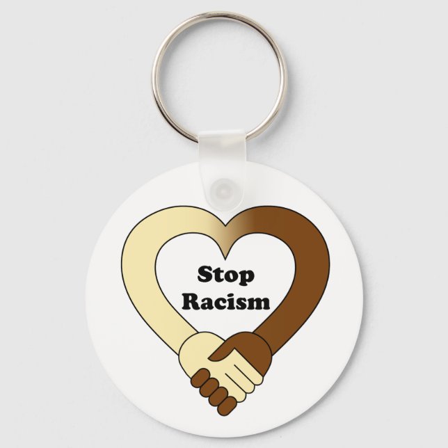 Anti racism handshake  logo keychain (Front)