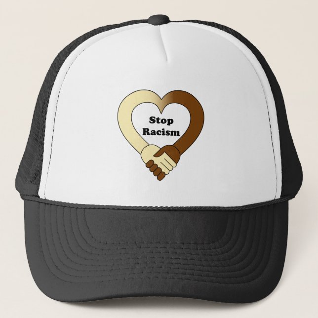 Anti racism handshake  logo trucker hat (Front)
