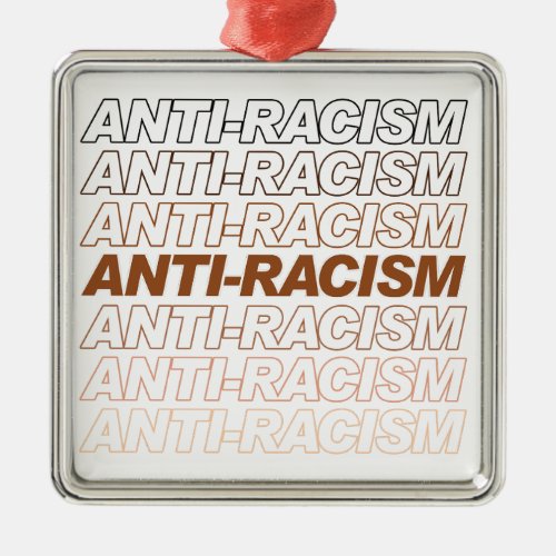 Anti_Racism Pattern Metal Ornament