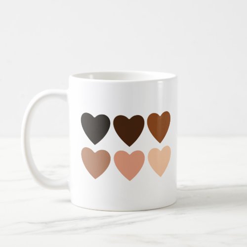 Anti_Racism Skintone Hearts Coffee Mug