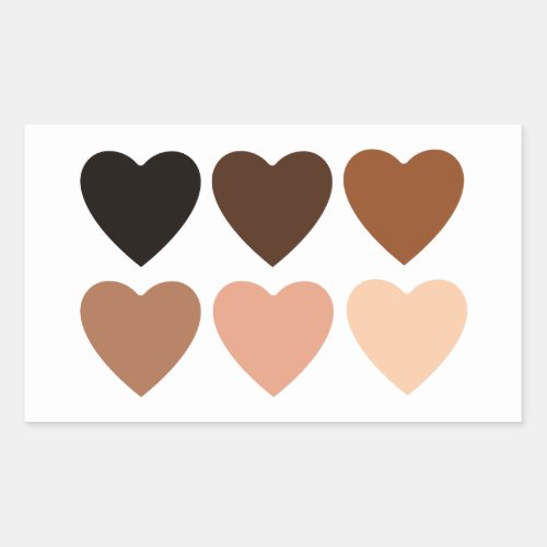 Anti_Racism Skintone Hearts Rectangular Sticker