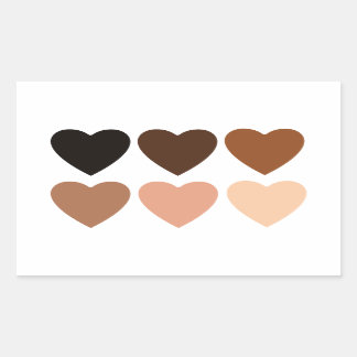 Anti-Racism Skintone Hearts Rectangular Sticker